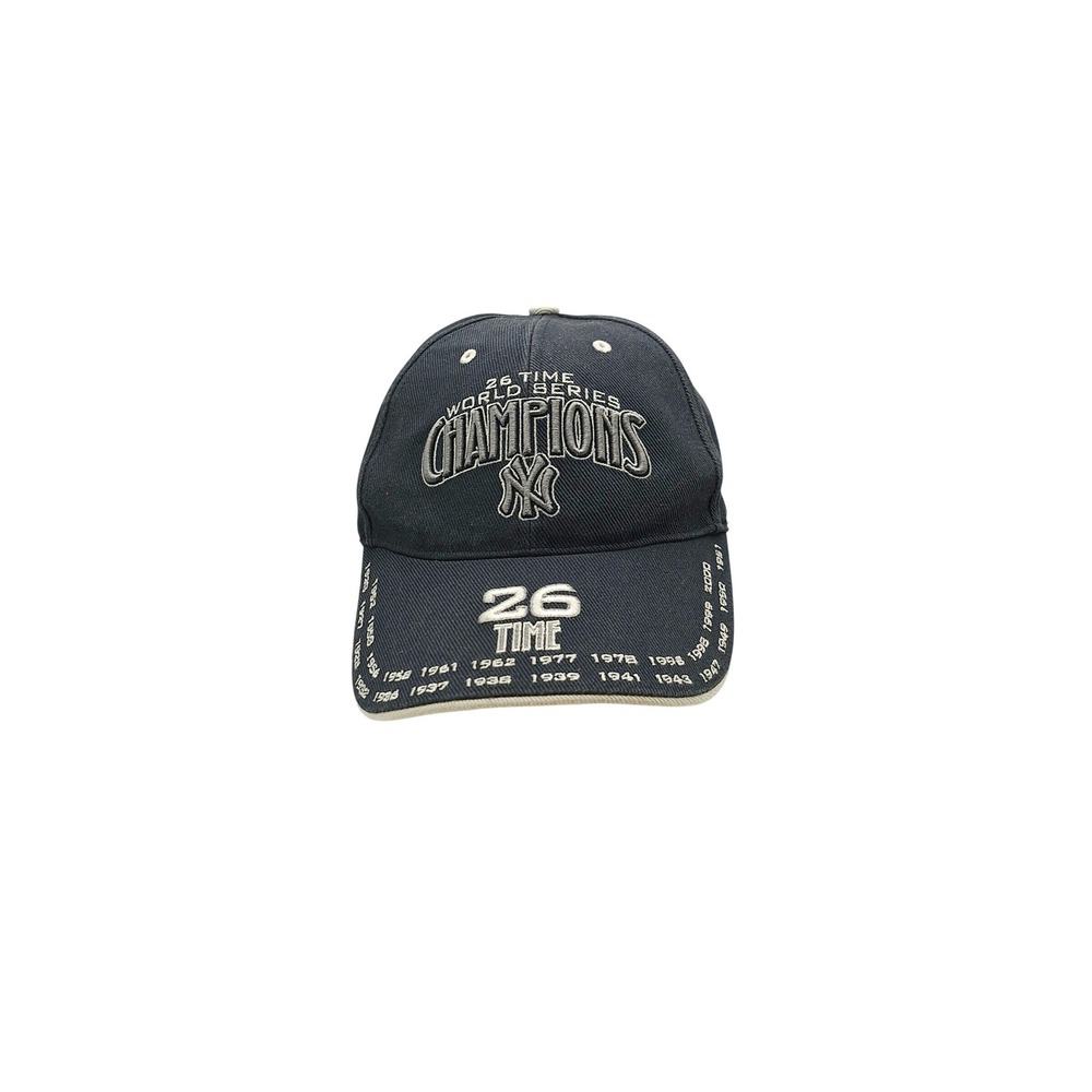 Vntg New York Yankees 26 Time World Series Champions Hat Twins Navy Blue